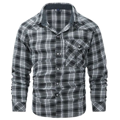 Chemise Boutonnée Rayée À Carreaux De Glouton Pour Hommes,Chemise À Manches Longues,Style Occidental,Rétro,Affaires,Randonnée,Chasse,Pêche,Taille Américaine