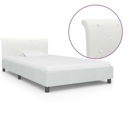 Vidaxl Cadre De Lit Blanc Similicuir 100 X 200 Cm