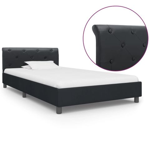 Vidaxl Cadre De Lit Noir Similicuir 100 X 200 Cm