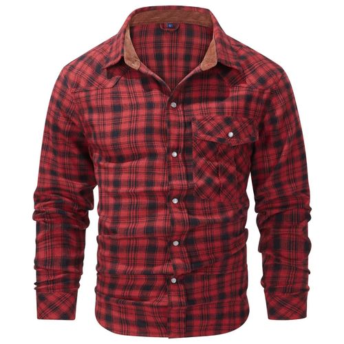 Chemise Boutonnée Rayée À Carreaux De Glouton Pour Hommes,Chemise À Manches Longues,Style Occidental,Rétro,Affaires,Randonnée,Chasse,Pêche,Taille Américaine
