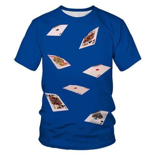 T-Shirt De Jeu De Cartes À Jouer Pour Hommes,Impression 3d,Motif De Poker,Bonne Chance,Confortable,Sport,Respirant,Jeux,Chemise Pour Hommes,Mode
