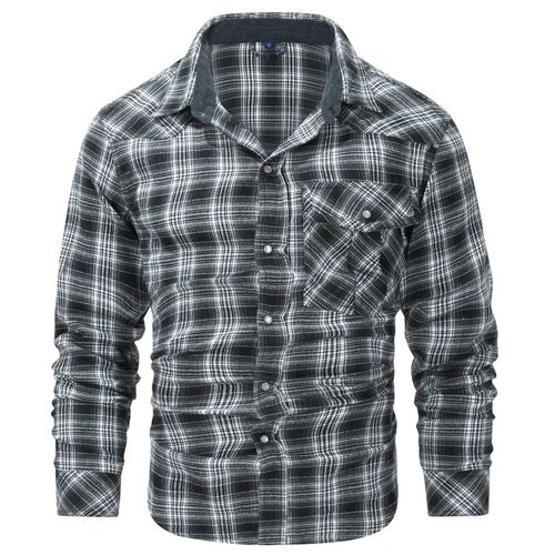 Chemise Rayée À Carreaux De Style Occidental Rétro Pour Hommes,Chemise À Manches Longues,Affaires,Randonnée,Chasse,Pêche,École,Taille Américaine
