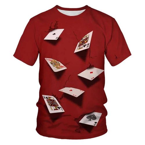 T-Shirt De Jeu De Cartes À Jouer Pour Hommes,Impression 3d,Motif De Poker,Bonne Chance,Confortable,Sport,Respirant,Jeux,Chemise Pour Hommes,Mode