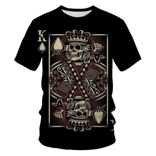 T-Shirt De Jeu De Cartes À Jouer Pour Hommes,Impression 3d,Motif De Poker,Bonne Chance,Confortable,Sport,Respirant,Jeux,Chemise Pour Hommes,Mode