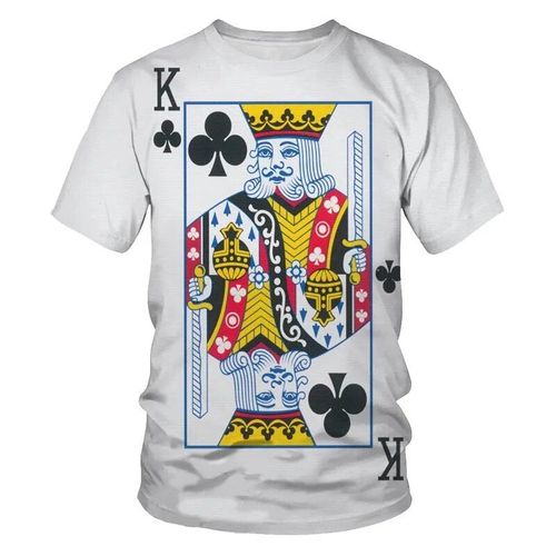 T-Shirt De Jeu De Cartes À Jouer Pour Hommes,Impression 3d,Motif De Poker,Bonne Chance,Confortable,Sport,Respirant,Jeux,Chemise Pour Hommes,Mode