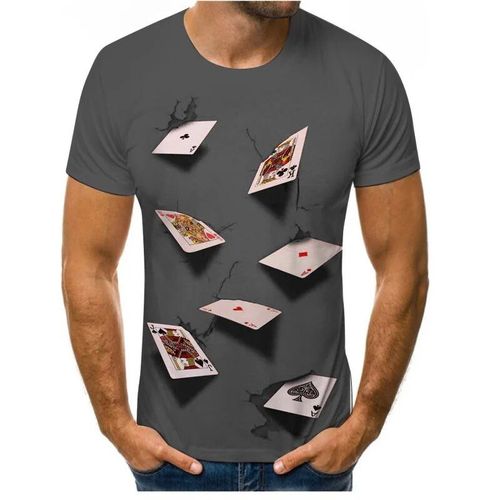 T-Shirt De Jeu De Cartes À Jouer Pour Hommes,Impression 3d,Motif De Poker,Bonne Chance,Confortable,Sport,Respirant,Jeux,Chemise Pour Hommes,Mode