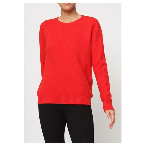 Pull Col Rond Rouge Femme