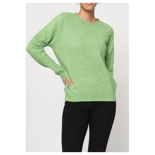 Pull Col Rond Vert Femme