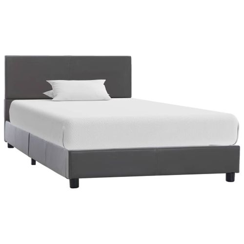 Cadre De Lit Gris Similicuir 90 X 200 Cm - Vidaxl