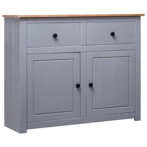Vidaxl Buffet Gris 93x40x80 Cm Pin Solide Assortiment Panama