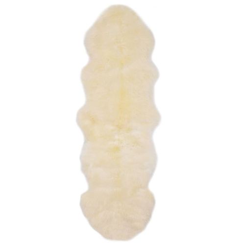 Tapis En Peau De Mouton 60 X 180 Cm Blanc