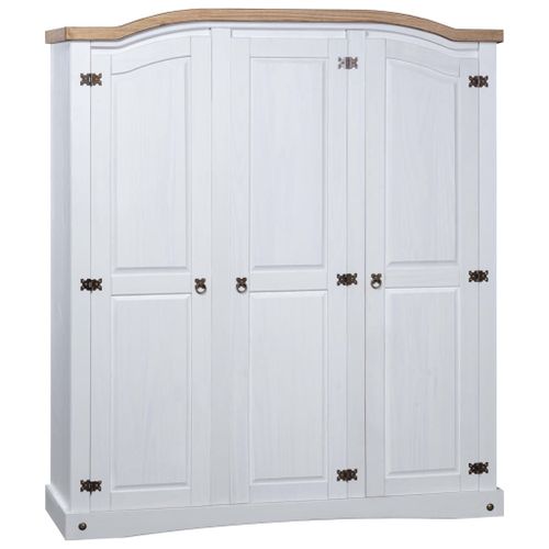 Vidaxl Garde-Robe Avec 3 Portes Gamme Corona Pin Mexicain Blanc