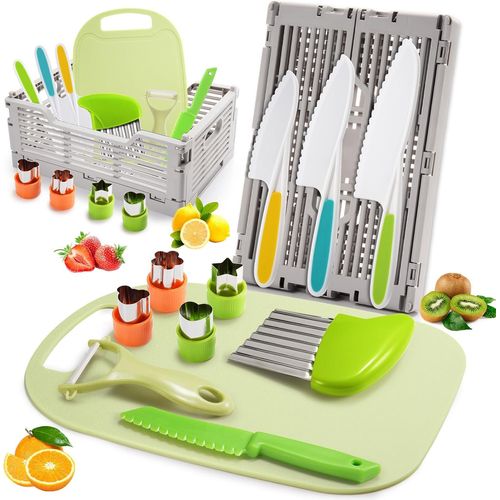 Couteau Enfant, Kit Cuisine Jouet Enfant 2 3 4 5 6 Ans, Couteau Enfant Qui Ne Coupe Pas, Couteau Sécurité De Montessori Enfants Pour Couper Des Fruits Ou Légumes