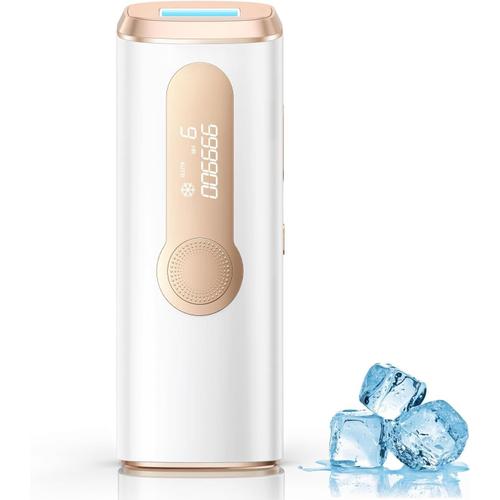 Épilateur Lumière Pulsée De Glace, 999,900 Flashes Ipl Laser Epilation Definitive, 2 Modes 5 Niveaux Énergie Épilateur Electrique Pour Hommes/Femmes/Visage/Corps/Maillot/Aisselles