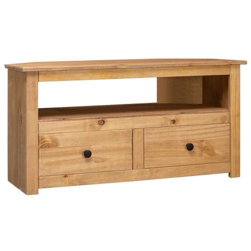 Vidaxl Meuble Tv D'angle 93x49x49 Cm Pin Solide Assortiment Panama