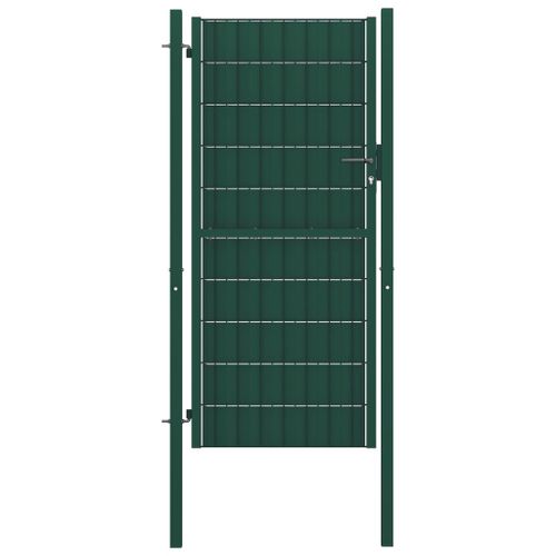 Vidaxl Portail De Clôture Pvc Et Acier 100x124 Cm Vert