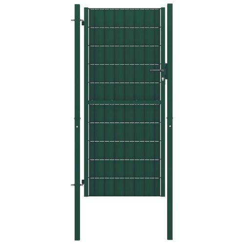 Vidaxl Portail De Clôture Pvc Et Acier 100x204 Cm Vert