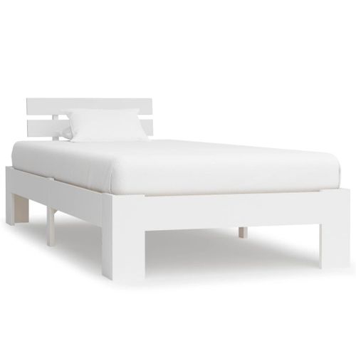 Cadre De Lit Blanc Bois De Pin Massif 90 X 200 Cm - Vidaxl