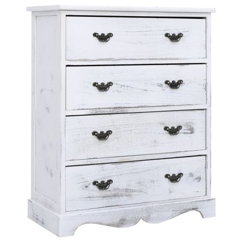 Vidaxl Armoire À Tiroirs Blanc 60 X 30 X 75 Cm Bois
