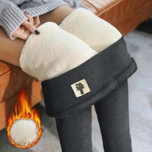 Weirdo-Leggings D'hiver Doublés De Velours Pour Femmes,Pantalons Chauds,Pantalons Taille Haute,Monochromes,Confortables,Extensibles,Thermiques,Sourire