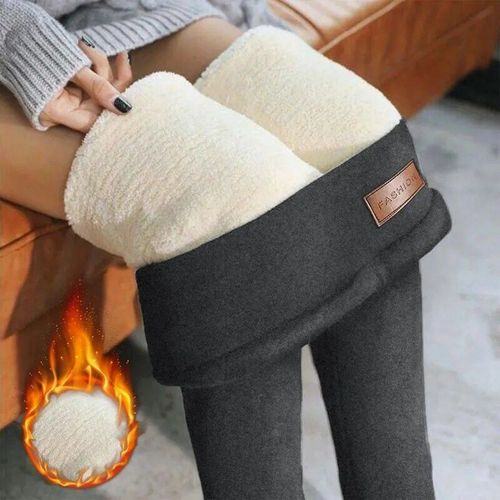 Weirdo-Leggings D'hiver Doublés De Velours Pour Femmes,Pantalons Chauds,Pantalons Taille Haute,Monochromes,Confortables,Extensibles,Thermiques,Sourire
