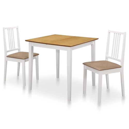 276408 Vidaxl 3 Piece Dining Set Mdf White (247625+247634)