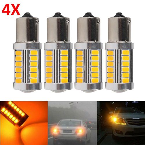 Feux De Voiture Universels 33led 581 Bau15s Py21w, Ensemble De 4, Clignotants, Feux Arrière Jaunes, Ampoules 12v Pour Bmw Golf Passat