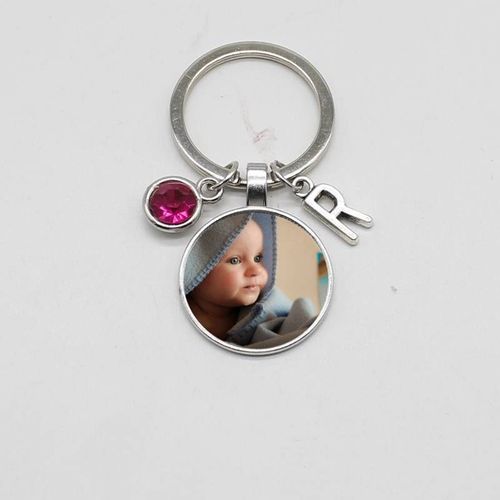 Porte-clé avec pendentif Photo de personnalité, mignon, photo de votre bébé garçon, maman, papa, grand-mère, famille parent-enfant, Photo est un bijou cadeau bricolage