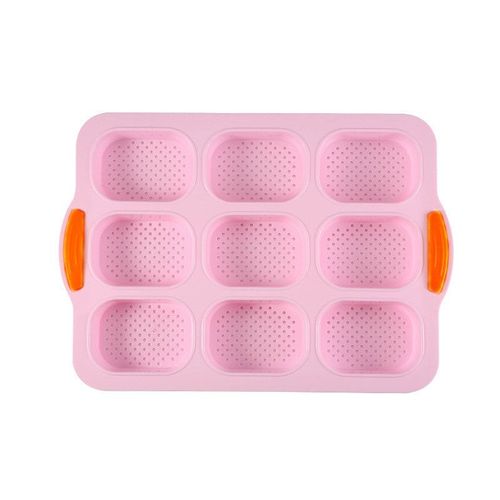 Moule À Gâteau Baguette Ovale En Silicone À 9 Grilles Bricolage Français Petit Moule À Pain Moule Outils De Cuisson Antiadhésifs, Poudre De Fleur De Cerisier