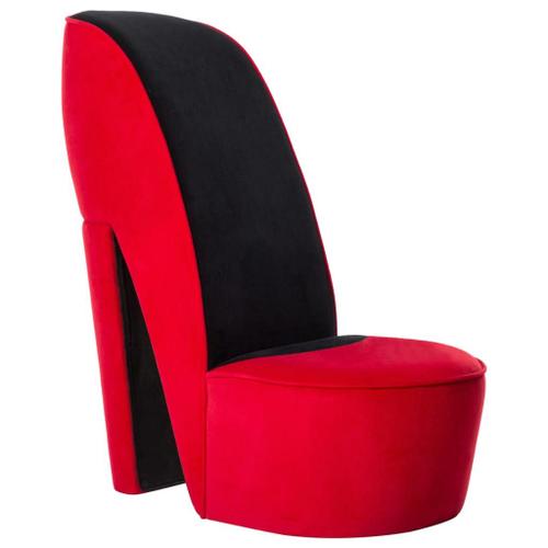 Chaise En Forme De Talon Haut Rouge Velours - Vidaxl