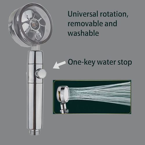 Pommeau de douche haute pression, Spa, ventilateur de Massage, économie d'eau, débit 360 degrés, buse de pulvérisation rotative, accessoires de salle de bains