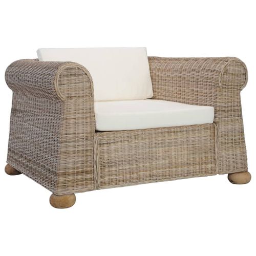 Vidaxl Fauteuil Avec Coussins Rotin Naturel