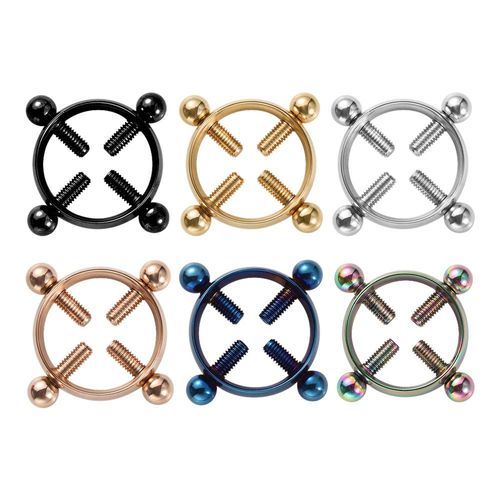 Rondes En Acier Inoxydable Piercing Anneau De Mamelon Bouclier Corps Bijoux Mamelon Pinces Jeu Adulte Vagin Clitoris Jouets Sexuels Pour Hommes Femmes