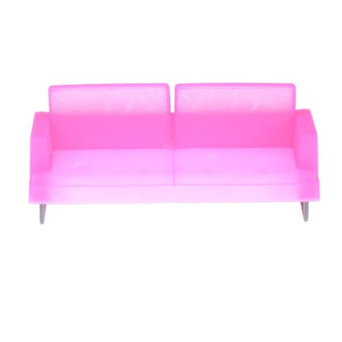 Canapé Et Chaise De Luxe En Plastique Rose Pour Poupée Barbie, Accessoires De Décoration Pour Maison De Poupée