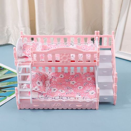 Maison De Jeu Pour Poupée Barbie, 16cm, Accessoires, Simulation De Meubles Européens, Lit Double De Princesse Avec Escaliers, Jouets