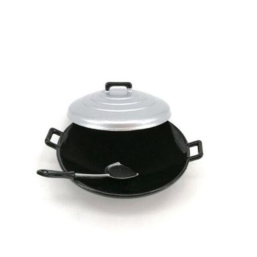 Maison De Poupée Miniature, Wok Chinois, Jeu De Simulation, Ustensiles De Cuisine, Accessoires De Jouets, Échelle 1/12, 1 Pièces
