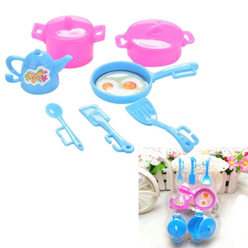 Jouets De Cuisine Pour Poupée Barbie, 7 Articles/Ensemble, Mini Vaisselle De Simulation, Jouets De Cuisine Pour L'éducation Précoce