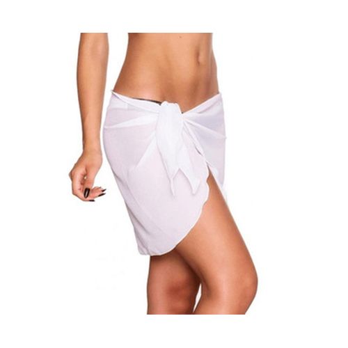 Robe De Plage En Mousseline De Soie Pour Femmes, Cover-Up Pour Bikini, Couleur Unie, Paréo, Écharpe, Sarong, Vêtements De Plage
