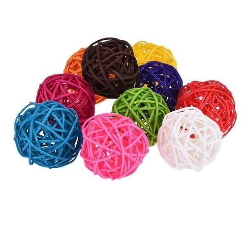 Boules De Rotin Colorées, 5 Ou 10 Pièces, Jouets Pour Perroquet, Oiseau Interactif, Jouets À Mâcher Pour Perruche, Accessoires Pour Cage, Nouveauté