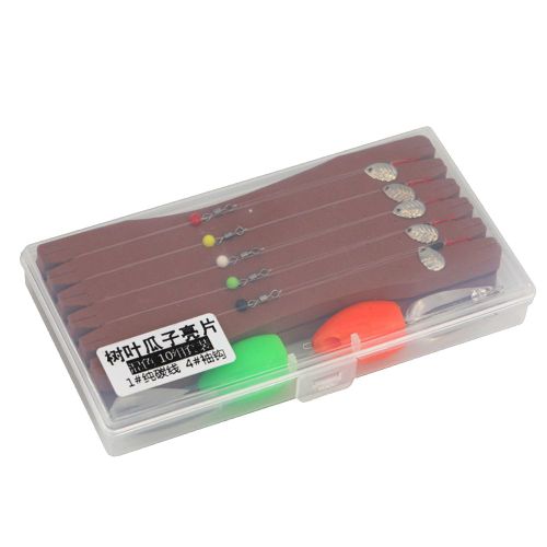 5/10pcs Ensemble De Paillettes Manches Crochets Avec L'Espace Perle Rotatif Naufrage Pêche Crochet Flux Petite Rivière D'Eau Douce Hameçons