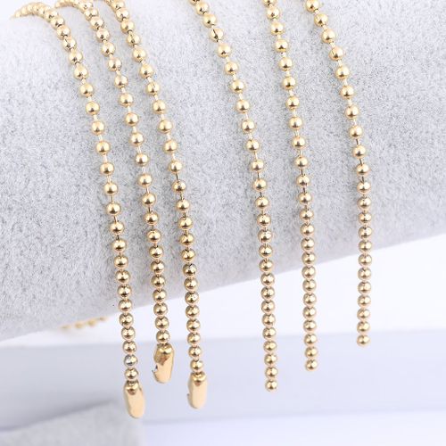 Chaîne À Billes En Acier Inoxydable, 5 Pièces, Plaqué Or Noir, 2.4mm 60cm De Long, Bricolage Pour Collier, Fournitures Pour La Fabrication De Bijoux