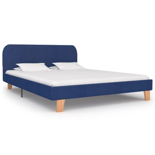 Cadre De Lit Bleu Tissu 140 X 200 Cm - Vidaxl