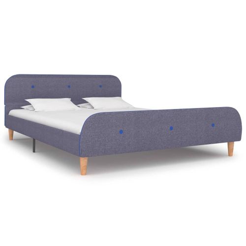 Cadre De Lit Gris Clair Tissu 140 X 200 Cm - Vidaxl