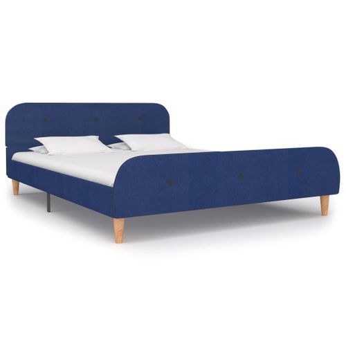 Cadre De Lit Bleu Tissu 140 X 200 Cm - Vidaxl