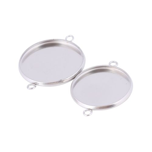 Connecteur De Cabochon Pour Bracelet En Acier Inoxydable, 20 Pièces, Base Vierge, 10mm 12mm 14mm 16mm 18mm 20mm 25mm, Paramètres De Lunette Camée À Faire Soi-Même