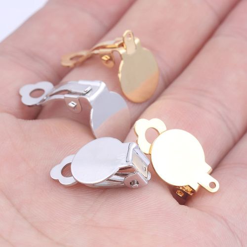 Boucles D'oreilles En Plaqué Or Véritable, 20 Pièces, 10mm, Sans Piercing, Accessoires Pour La Fabrication De Bijoux