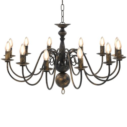 Vidaxl Lustre Noir Antique 12 Ampoules E14