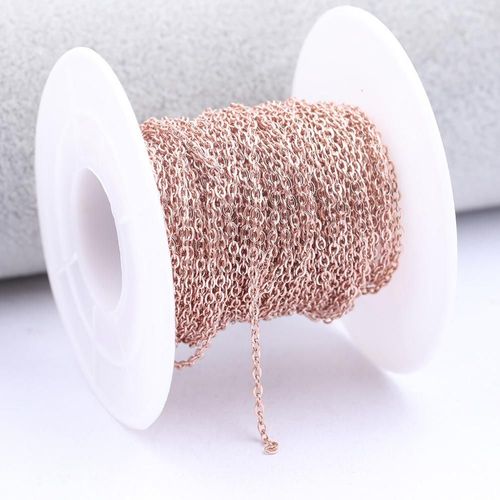 Chaînes À Maillons En Acier Inoxydable, Rouleau De 10 Mètres, Or Rose, Fournitures Pour La Fabrication De Bijoux, Accessoires De Collier, Bracelets À Faire Soi-Même