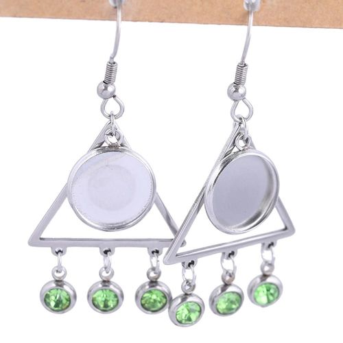 Cabochon Boucles D'oreilles En Acier Inoxydable, Lot De 6 Pièces, Strass En Cristal Bleu Et Rouge, 12mm