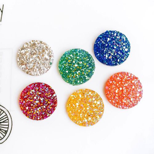 Cabochon En Résine De Verre De Couleurs Mélangées, 20mm 25mm, À Dos Plat, Pour Pendentif De Boucle D'oreille, Composants De Bijoux, Matériel De Bricolage, 30 Pièces